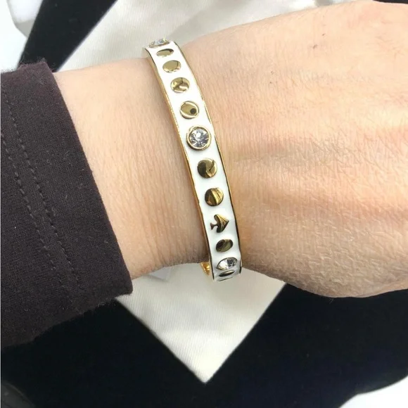Kate Spade Bangle Bracelet ♠️ ~ sold out online! Spot the Spade ~stamped B - Picture 7 of 8